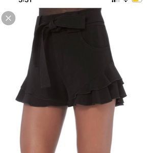 Derek Lam Black High-Waisted Frill Shorts
